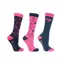 Hy Equestrian DynaMizs Ecliptic Socks - Pack of 3 - Navy/Magenta